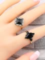 thumb Retro style Black Resin stones Rhinestones Alloy Ring Set 1