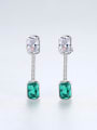 thumb 925 Sterling Silver With  Cubic Zirconia  Delicate Geometric Drop Earrings 2