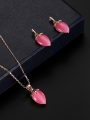 thumb Alloy Rose Gold Plated Fashion Water Drop shaped Artificial Stones Two Pieces Jewelry Set 1