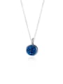 thumb Creative Blue Zircon Round Shaped Necklace 0