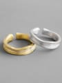 thumb 925 Sterling Silver With Gold Plated Simplistic Irregular Surface  Free Size Rings 2