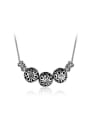 thumb Exquisite Silver Plated Heart Shaped Rhinestones Necklace 0