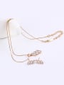thumb Copper Alloy 18K Gold Plated Fashion Zircon Two Pieces Jewelry Set 2