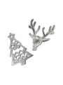 thumb Personalized Christmas Tree Little Deer Silver Stud Earrings 0