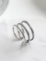 thumb Simple Three-band Silver Opening Ring 1