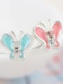 thumb Butterfly Shaped Color Glue Stud Earrings 1