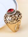 thumb Retro style Hollow Round  Resin stone Antique Gold Plated Ring 2