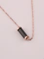 thumb Geometric Black Agate Pendant Clavicle Necklace 0