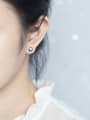 thumb Unisex Round Shaped S925 Silver Enamel Stud Earrings 1