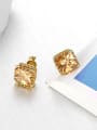 thumb Champagne Square Shaped Zircon Stud Earrings 2