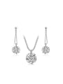 thumb All-match Platinum Plated AAA Zircon Round Two Pieces Jewelry Set 0