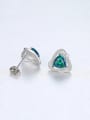 thumb 925 Sterling Silver With   Classic Multicolor Triangle Stud Earrings 3