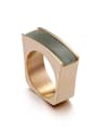 thumb Stainless Steel With Gold Plated Fashion Geometric Solitaire Rings 2