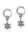 thumb Stainless Steel With Antique Silver Plated Vintage Skull Stud Earrings 0
