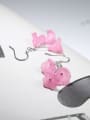 thumb Personalized Pink Trumpet Flowers 925 Silver Earrings 3