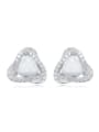 thumb Fashion Little Opal stones Cubic Zirconias 925 Silver Stud Earrings 0