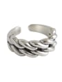 thumb 925 Sterling Silver With Antique Silver Plated Twisted Double Twist Free Size Rings 0