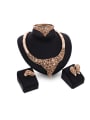 thumb Alloy Imitation-gold Plated Vintage style Hollow Leaves Four Pieces Jewelry Set 0