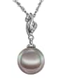 thumb Creative Platinum Plated Black Artificial Pearl Necklace 0