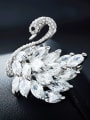 thumb Fashion Elegant Marquise Crystals Swan Brooch 2
