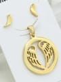 thumb Feather Shaped Two Pieces Jewelry Set 0