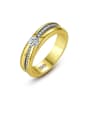 thumb 925 Sterling Silver With Gold Plated Simplistic Round Band Rings 0