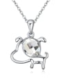 thumb Fashion Zodiac Dog Oval austrian Crystal Pendant Alloy Necklace 2