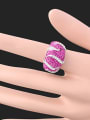 thumb Exaggerated Cubic Purple White Rhinestones Alloy Ring 1