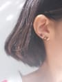 thumb Asymmetrical Tiny Black Planet Star 925 Silver Stud Earrings 1