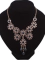 thumb Fashion Exaggerated Stones-covered Flowers Alloy Necklace 1