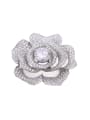 thumb Elegant Cubic Zirconias-covered Flower Copper Brooch 0