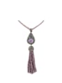 thumb Retro Natural Crystal Tassels Sweater Beads Chain 0