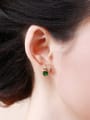 thumb Copper Alloy 23K Gold Plated Simple style Heart-shaped and Bow Zircon stud Earring 1