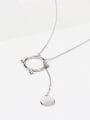 thumb Simple Hollow Round Silver Necklace 0