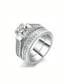 thumb Micro Pave Zircons Noble White Gold Plated Ring 0