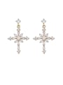 thumb Alloy With Gold Plated Personality Cross Drop Earrings 0