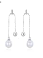 thumb Copper With artificial pearl Simplistic Ball Drop Earrings 0