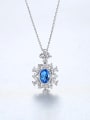 thumb 925 Sterling Silver With Cubic Zirconia Luxury Flower Necklaces 3