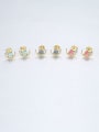 thumb 925 Sterling Silver With Gold Plated Cute Geometric Stud Earrings 2