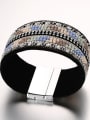 thumb Colorful Geometric Shaped Artificial Leather Rhinestones Charm Bracelet 2