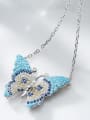 thumb Personalized Butterfly Turquoise Stones Zircon Necklace 1