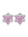 thumb Six Angles Star Amethyst Classical Stud Earrings 0