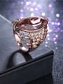 thumb Exquisite Rose Gold Plated Oval Shaped Zircon Ring 2