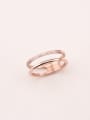 thumb Double Lines Zircons Fashion Ring 0