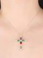 thumb Copper With Glass stone Fashion Cross Necklaces 1