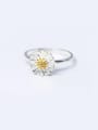thumb S925 Silver Fashion Daisy Flower Opening Ring 0