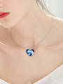 thumb Fashion Heart shaped austrian Crystal Dolphin Necklace 1