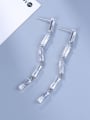 thumb Elegant Square Shaped Zircon Drop Earrings 2