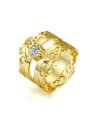 thumb Gold Plated Retro Style Hollow Copper Ring 0
