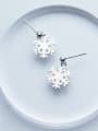 thumb Fresh Snowflake Shaped S925 Silver Drop Earrings 2